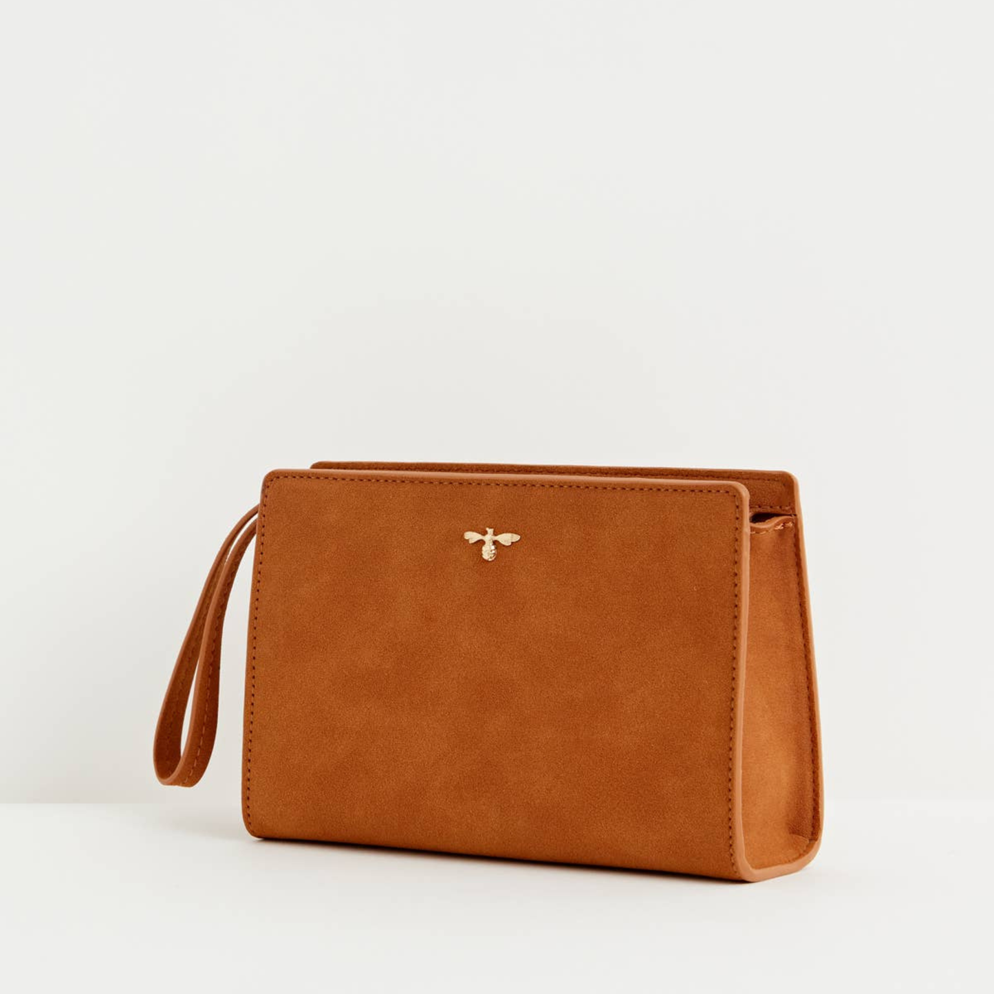 Bonnie Tan Vegan Leather Wristlet Pouch - Grace & Haven