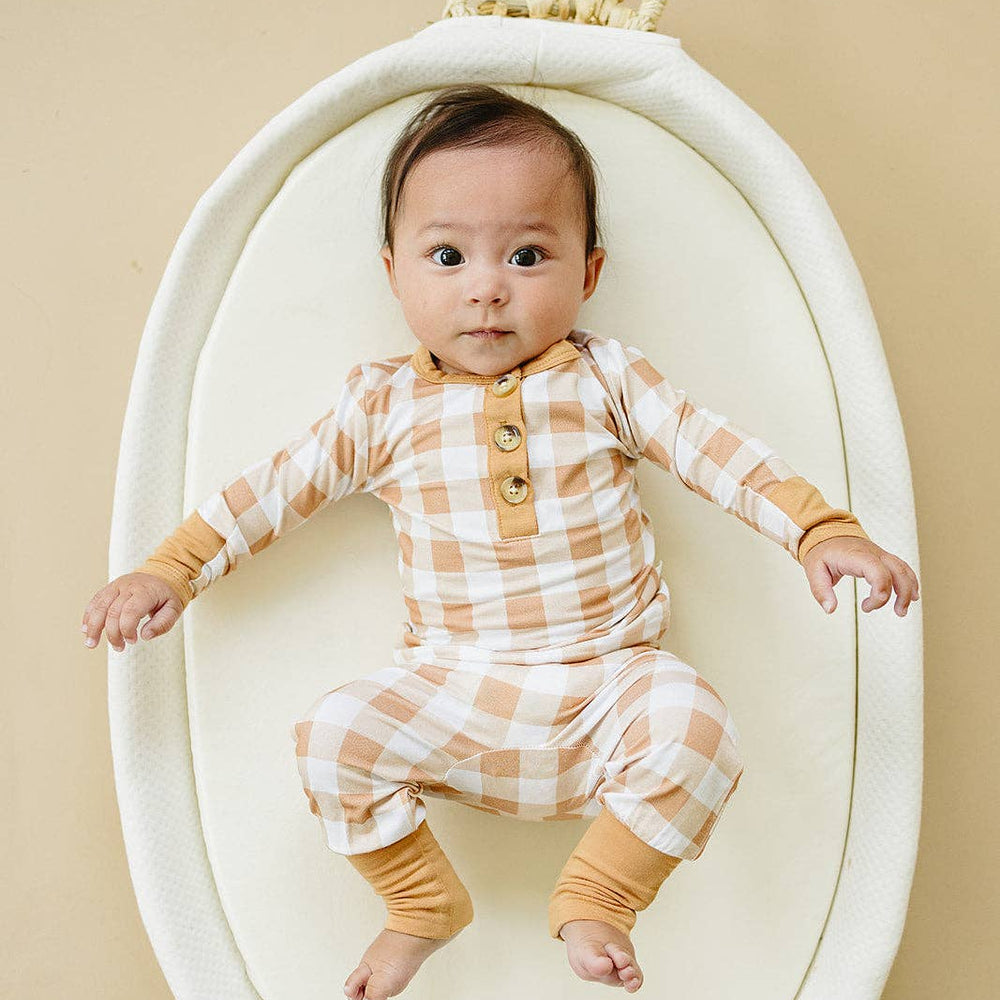 
                      
                        Golden Gingham 2pc Henley Bamboo Pajamas
                      
                    