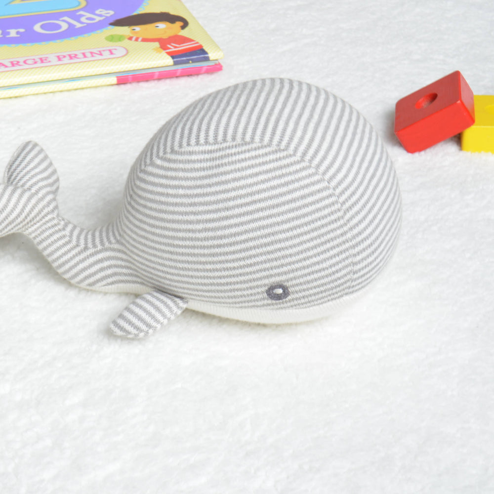 Willy the Whale Knitted Toy - 100% Cotton Baby Toy