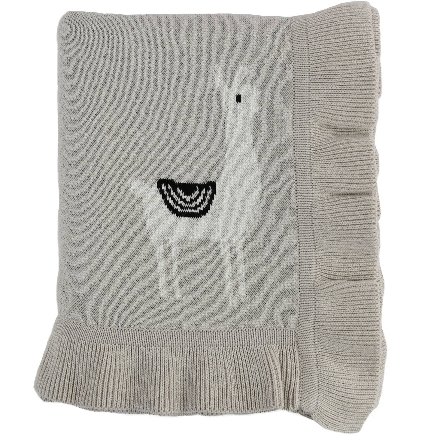 Llama Cotton Knit Baby Blanket