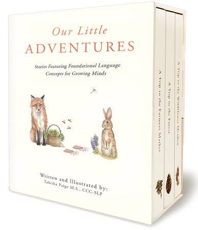 Our Little Adventures boxed set of three illustrated children's books.