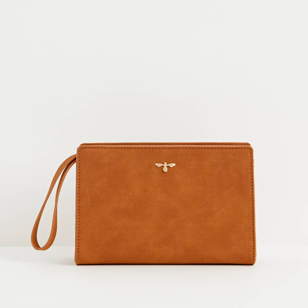 
                      
                        Bonnie Tan Vegan Leather Wristlet Pouch - Grace & Haven
                      
                    