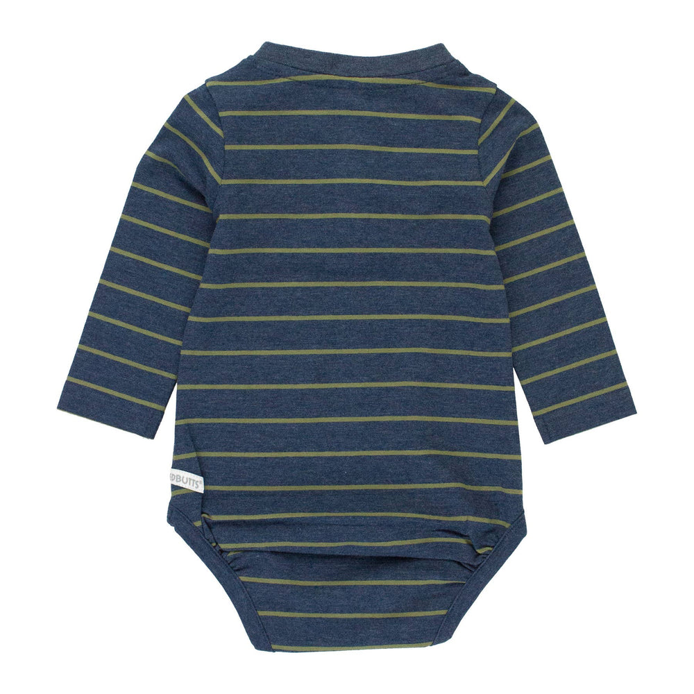 
                      
                        0-3 Months - Baby Boys Navy & Olive Stripe Knit Long Sleeve Henley Bodysuit
                      
                    