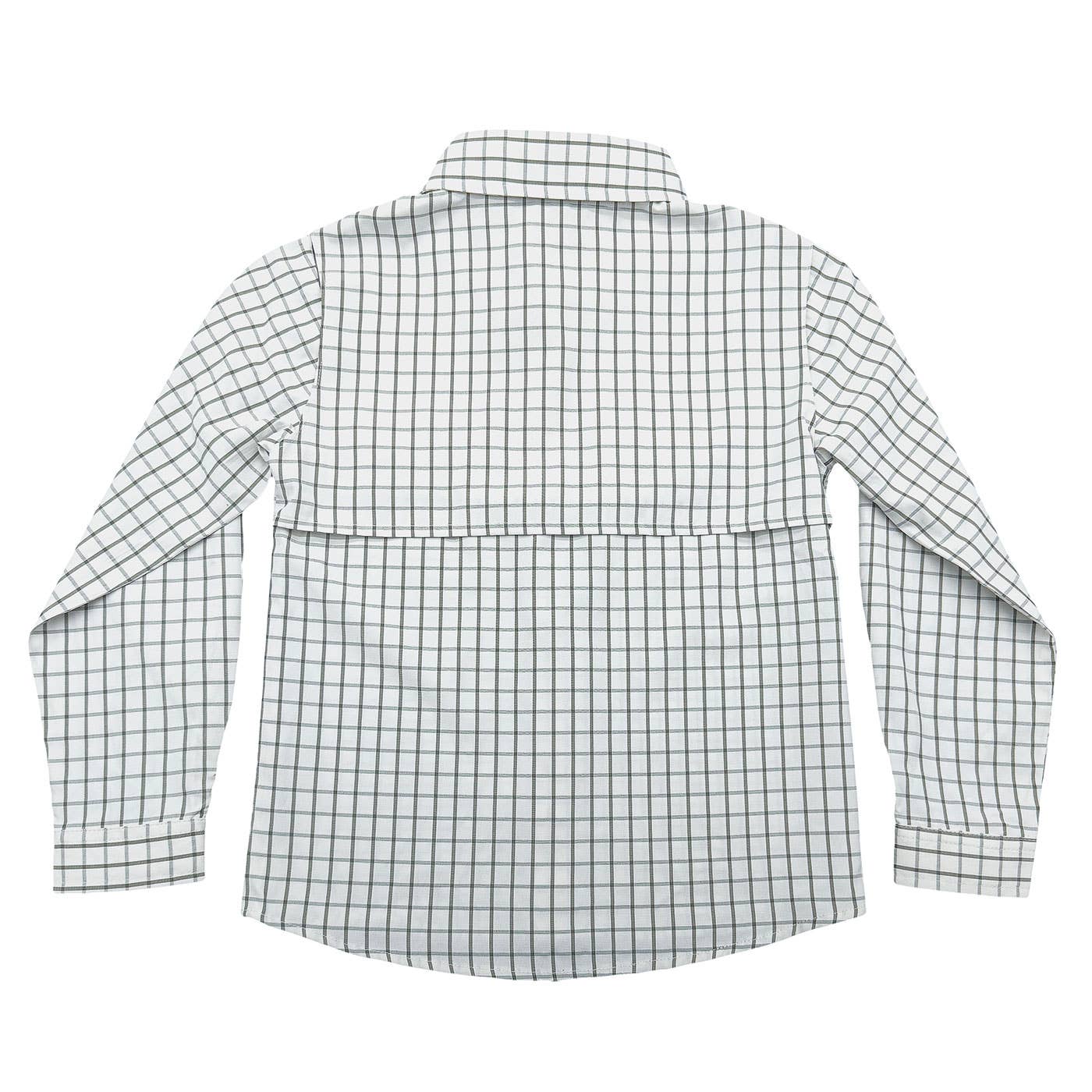 Boys Flagler Fishing Shirt - Olive & White Plaid