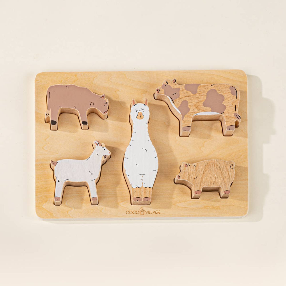 
                      
                        Set of 5 Barn Animals on Wooden Plate - Grace & Haven
                      
                    