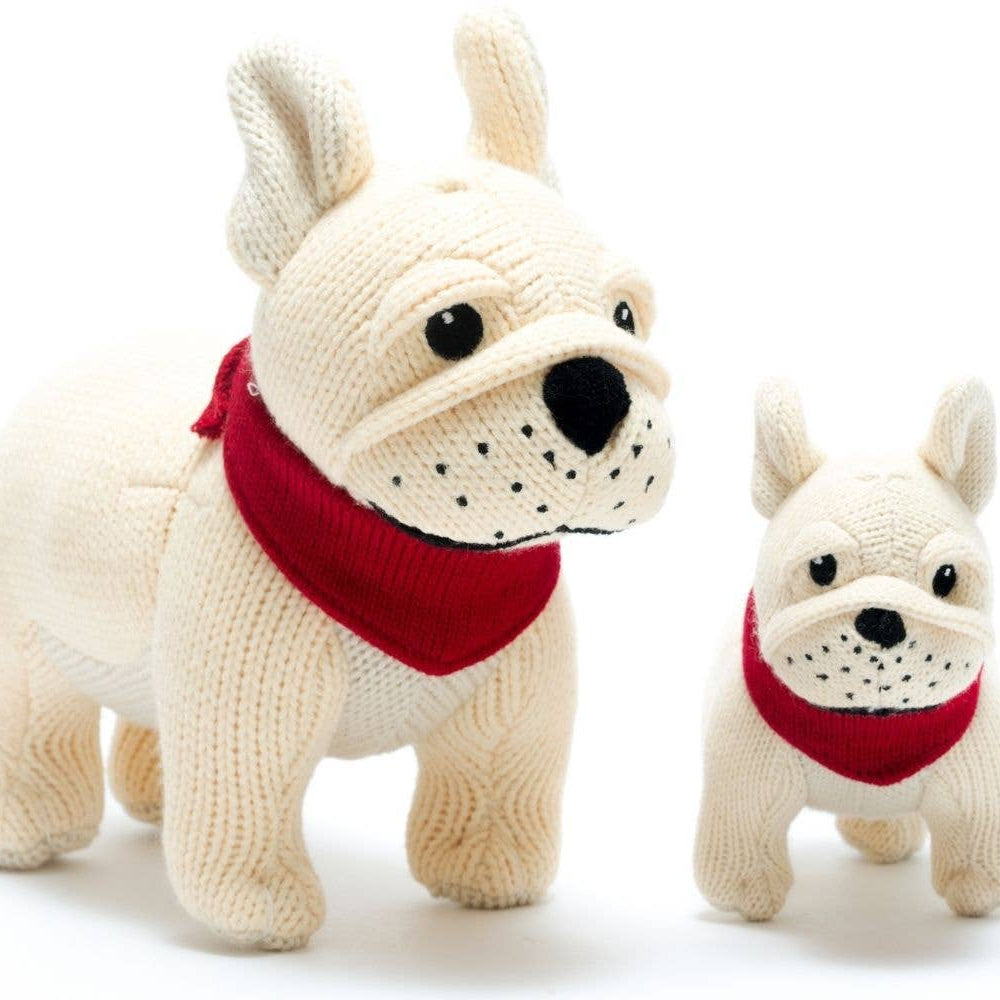 Knitted French Bulldog Rattle