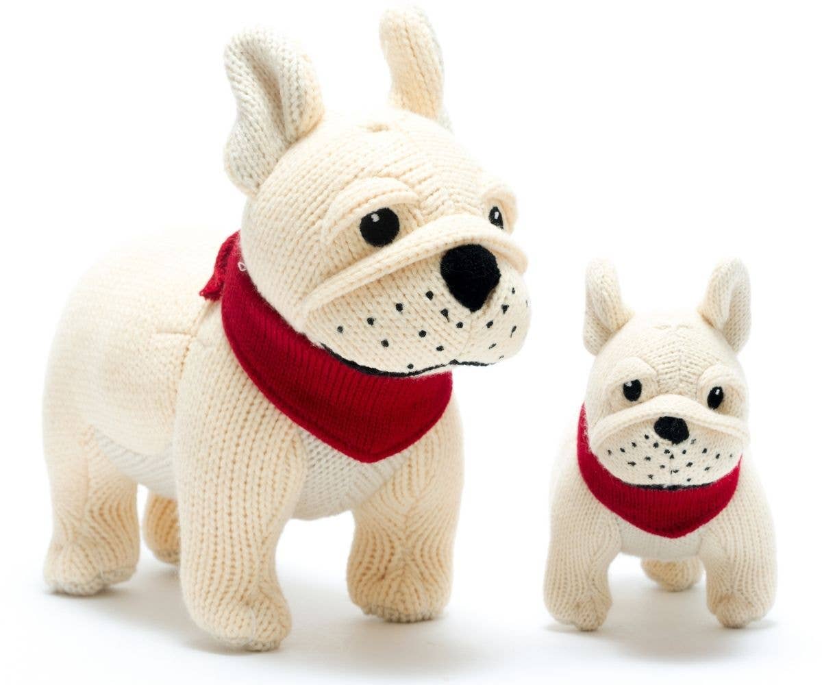 Knitted French Bulldog Rattle