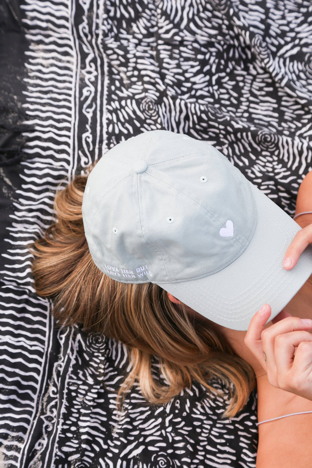 Mint Heart Hat by Atticus Poetry – “Love Her But Leave Her Wild” Embroidered Cotton Cap