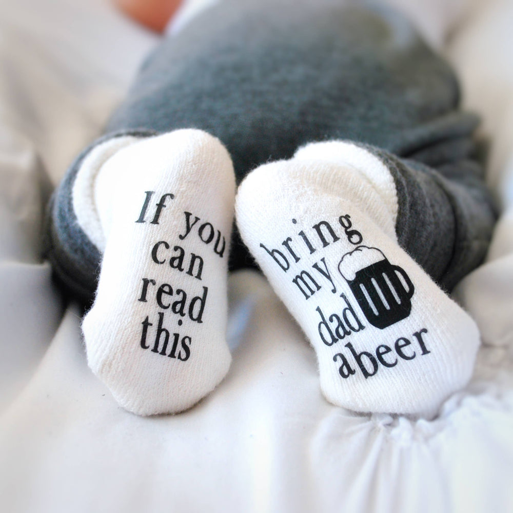 Bring My Dad a Beer Baby Socks | Beer Gifts for Dad