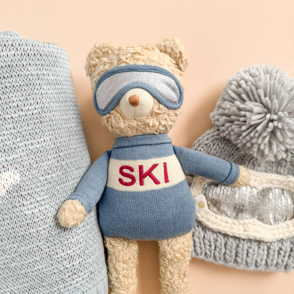 Plush Bear Ski Baby Kids Toy Animal Gift Winter Sport Snow