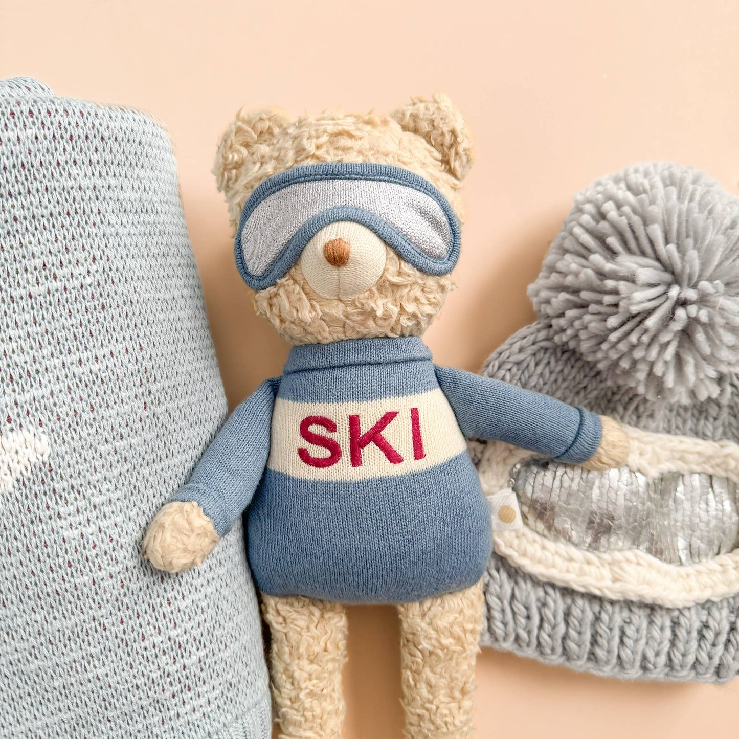 Plush Bear Ski Baby Kids Toy Animal Gift Winter Sport Snow