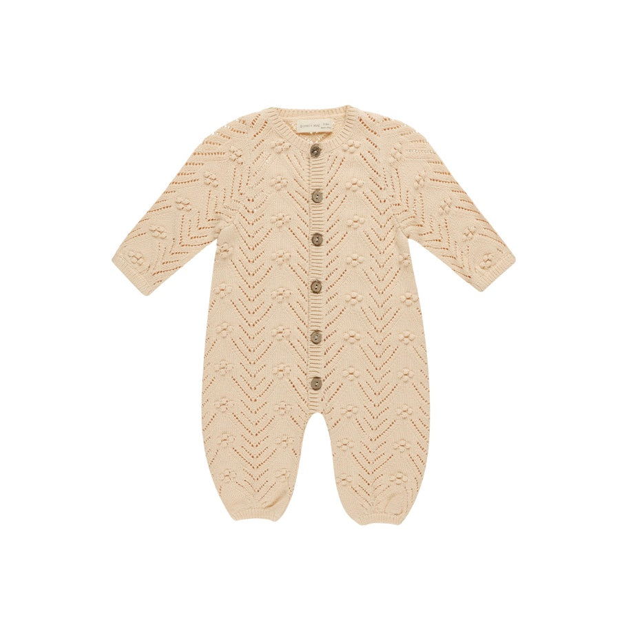 Long Sleeve Bobble Romper | Natural by Quincy Mae