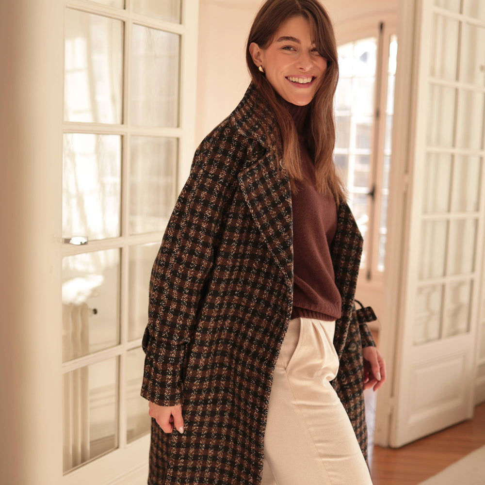 Plaid wool coat by Laura Laval Paris