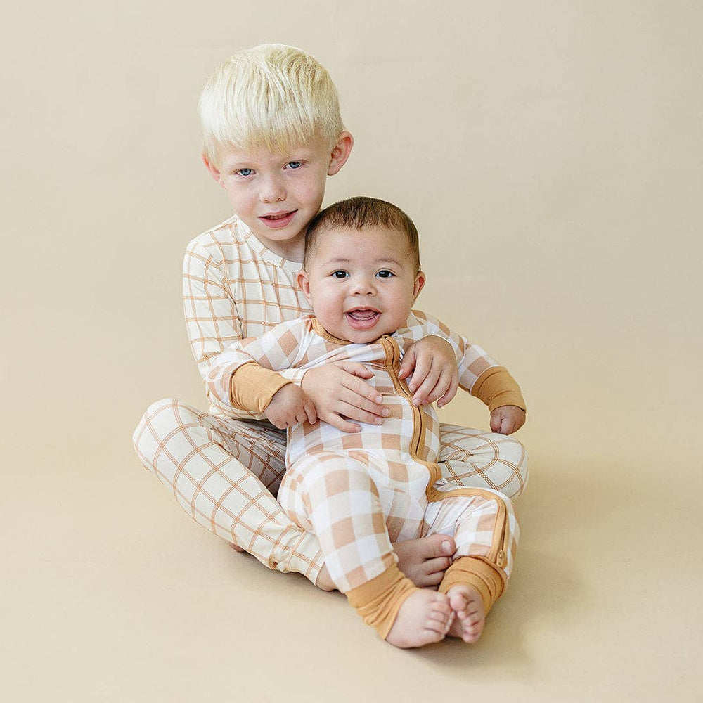 
                      
                        Golden Gingham Bamboo Zippy Romper
                      
                    