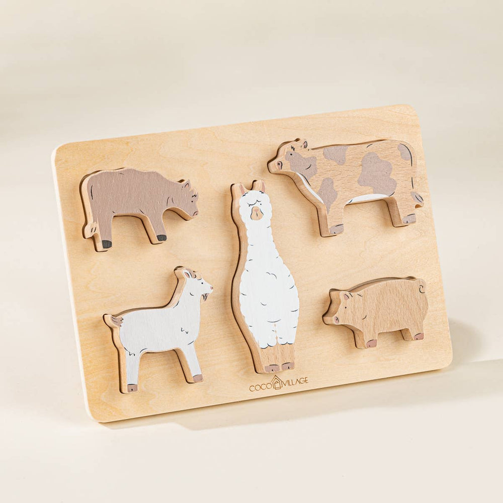 
                      
                        Set of 5 Barn Animals on Wooden Plate - Grace & Haven
                      
                    