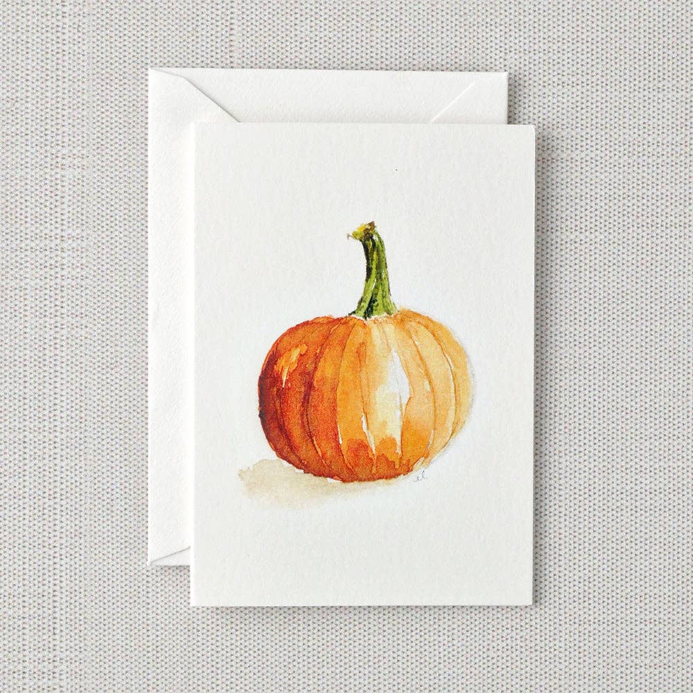 Orange pumpkin mini notecard