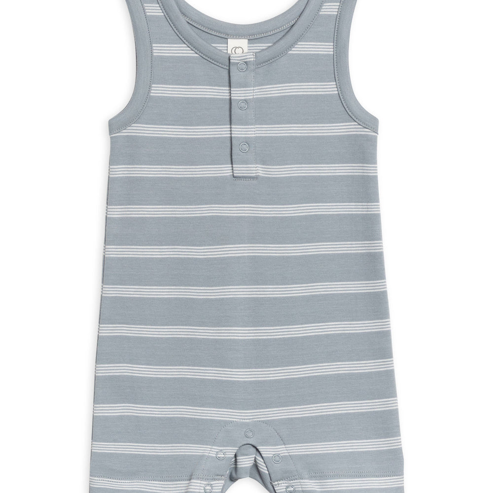 
                      
                        Organic Baby Nile Romper - Drew Stripe / Mist by Colored Organics
                      
                    