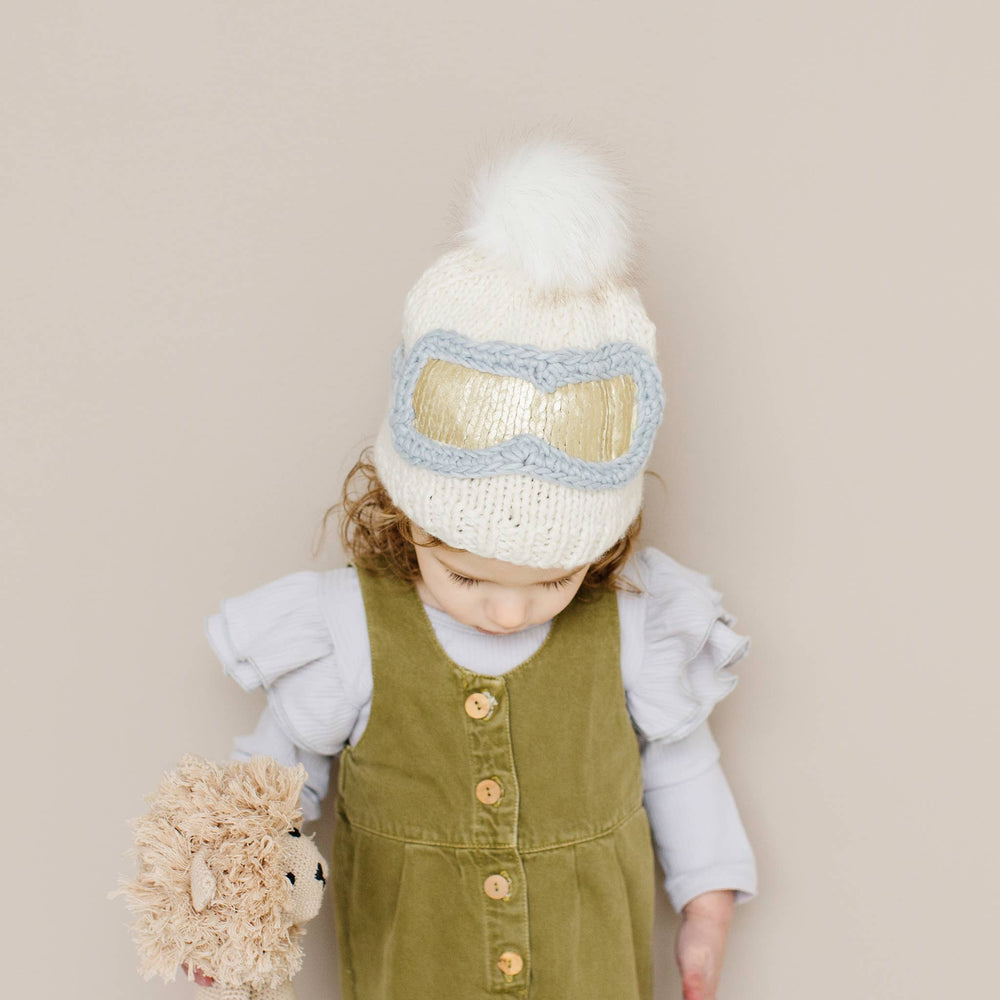 
                      
                        Ski Goggles Beanie, Cream Baby Kids Christmas Holiday Hat
                      
                    