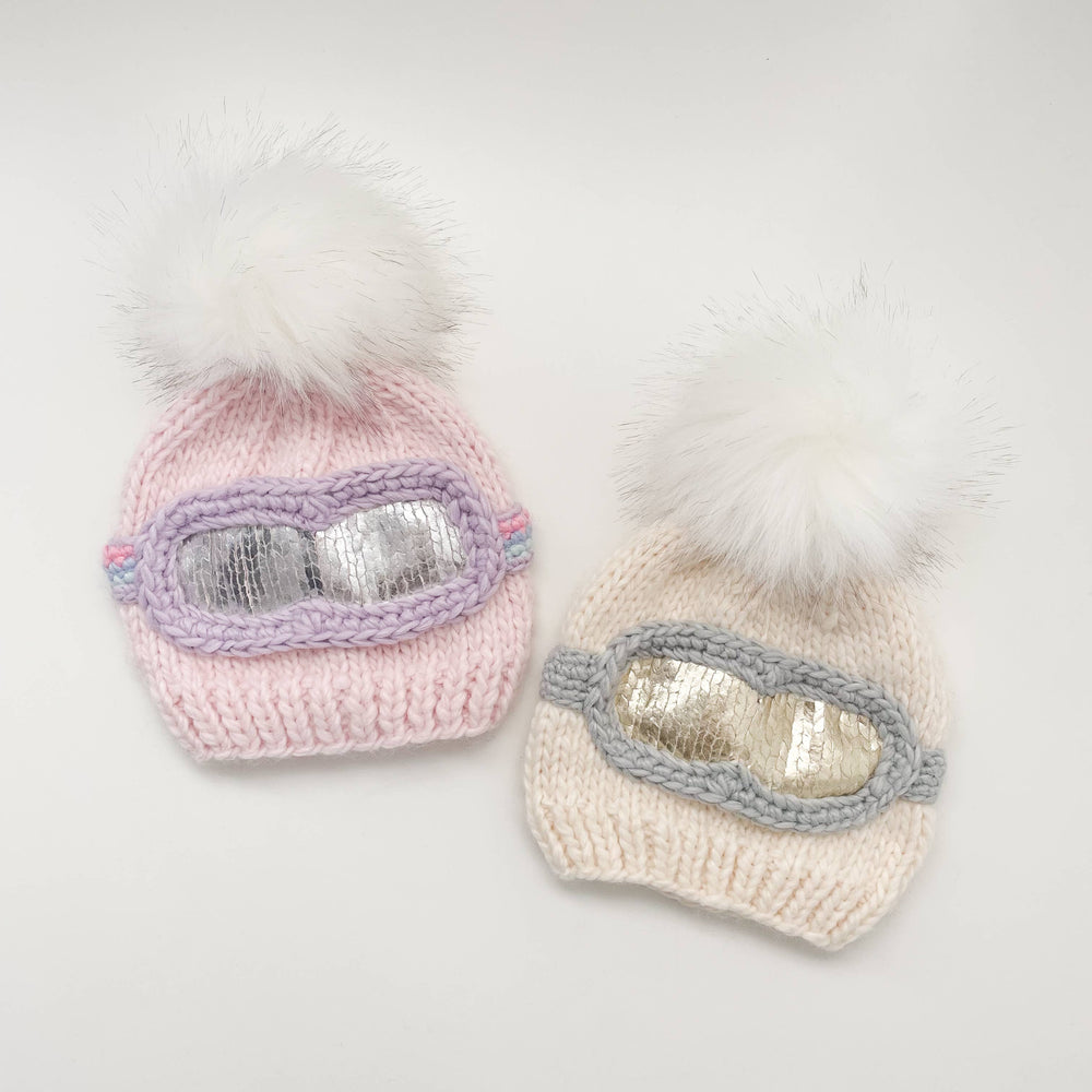 
                      
                        Ski Goggles Beanie, Cream Baby Kids Christmas Holiday Hat
                      
                    