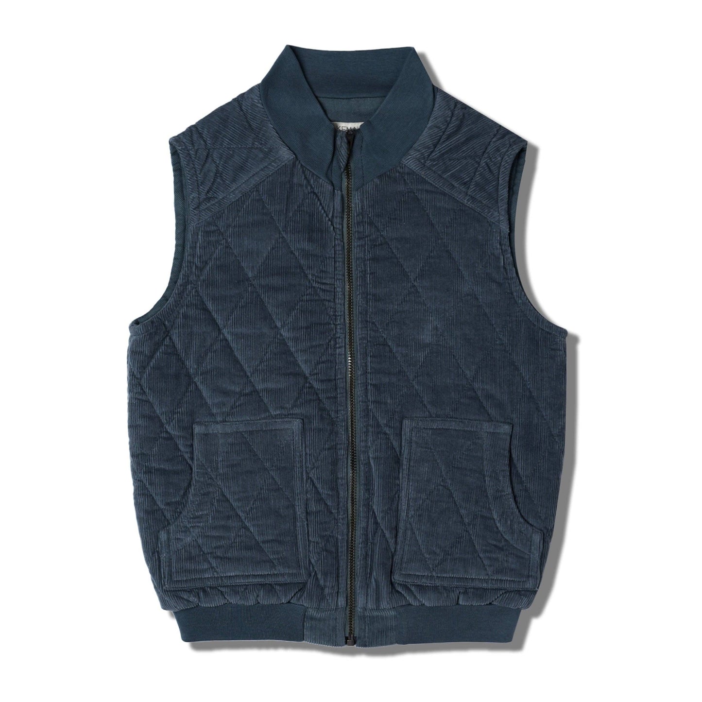 Organic Sleeveless Quilted Corduroy Jacket – Hale Navy, GOTS-Certified Cotton