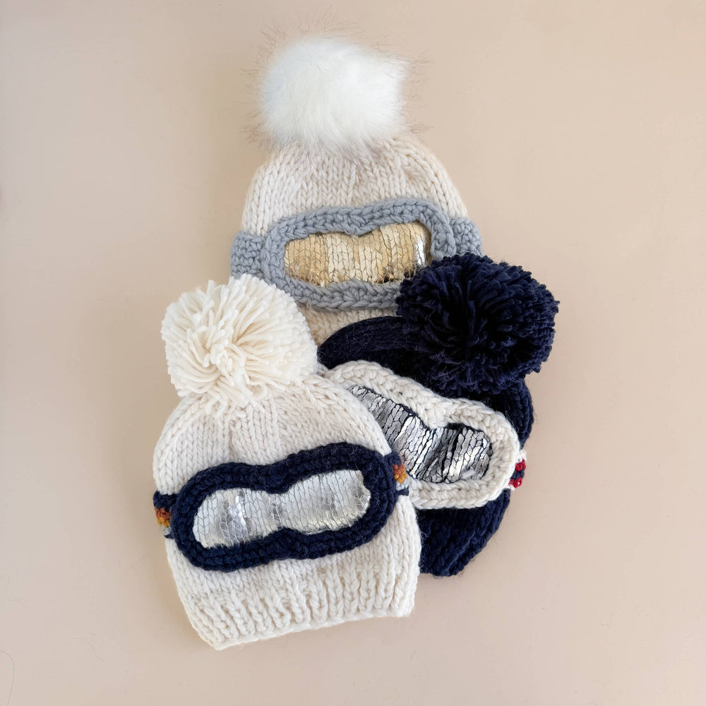
                      
                        Ski Goggles Beanie, Cream Baby Kids Christmas Holiday Hat
                      
                    