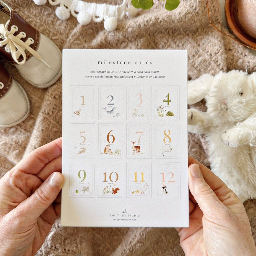 
                      
                        Baby Milestone Cards – Monthly Photo Props + Keepsake Memory Set by Emily Lex
                      
                    