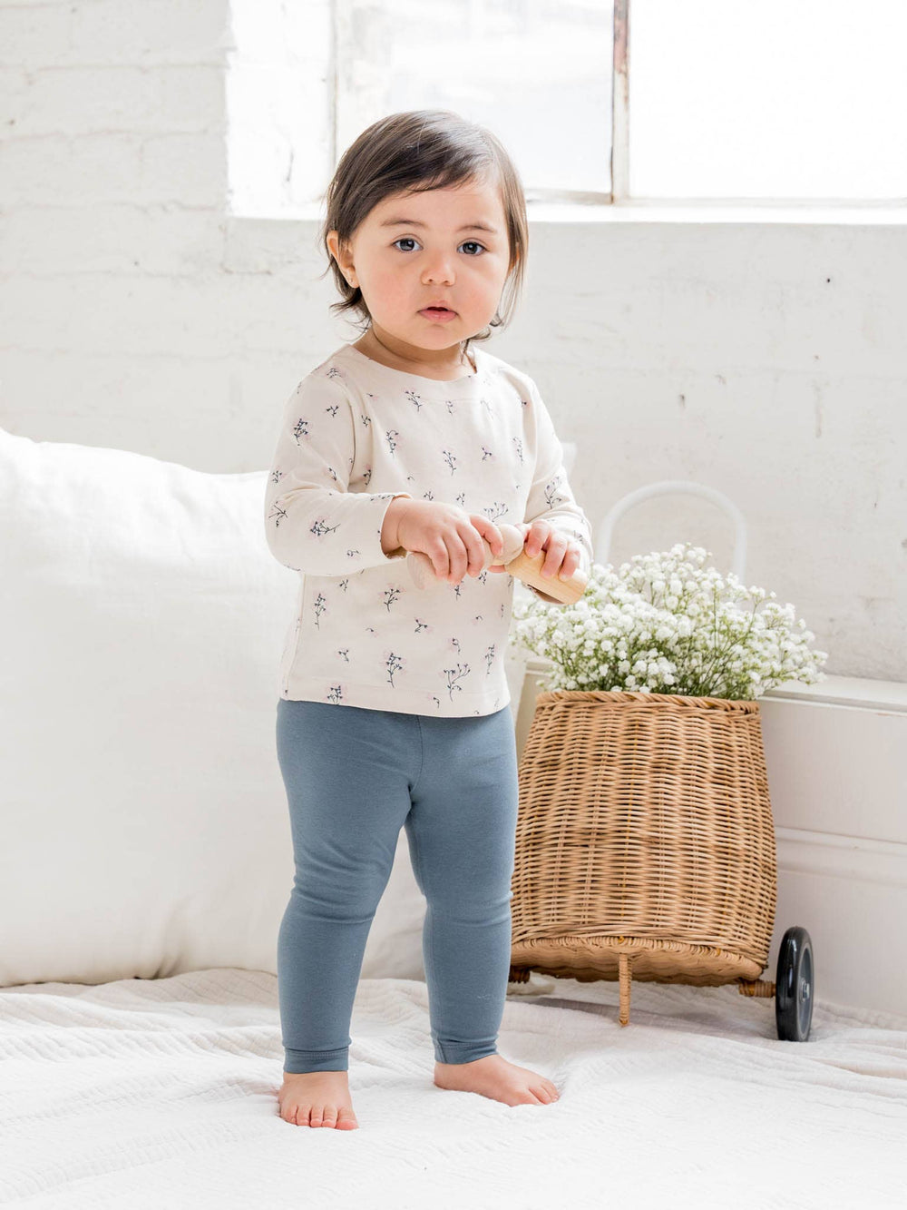 3T - Organic Baby and Kids Classic Leggings - Harbor by Colored Organics