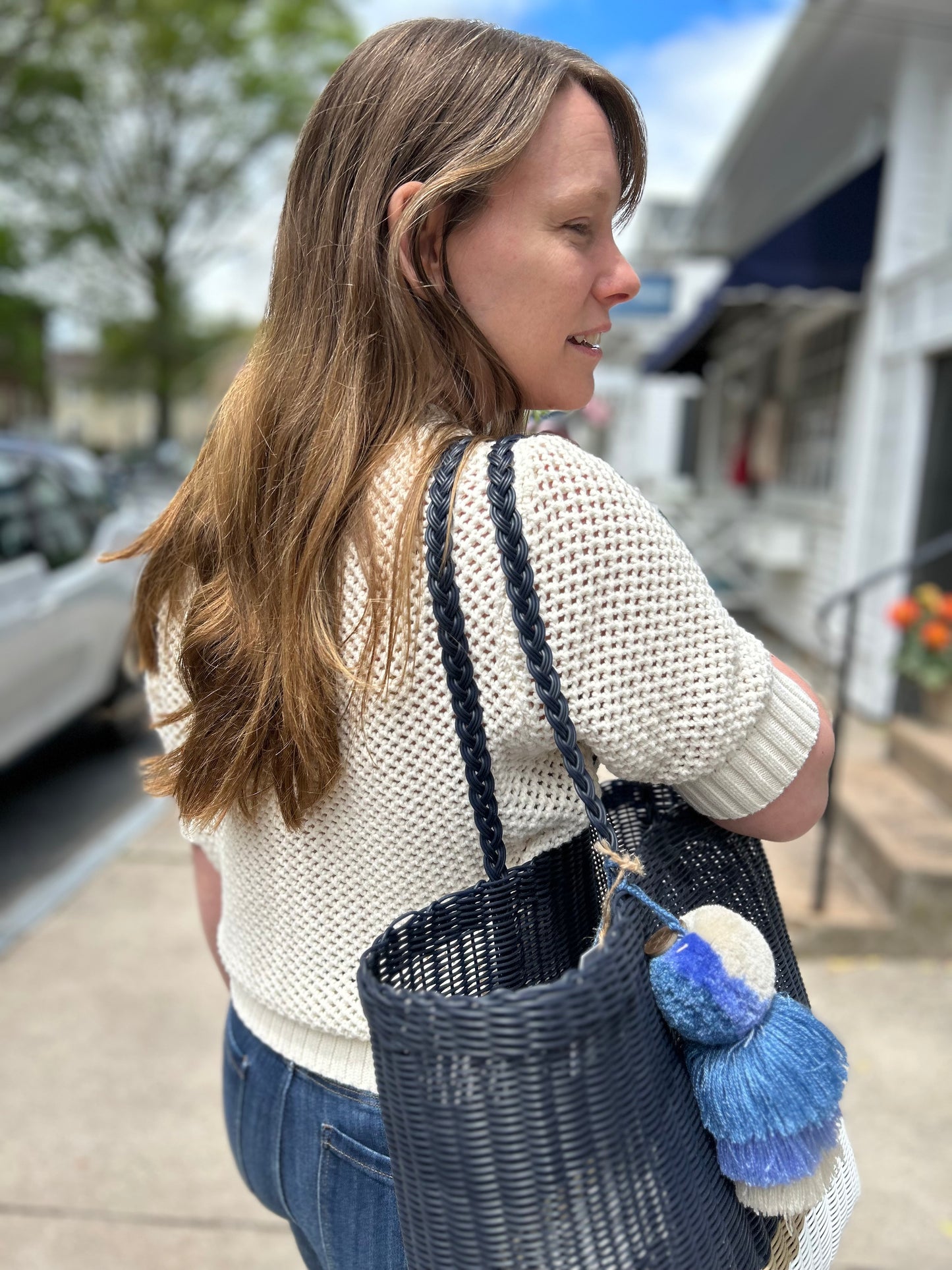 Sara Short Sleeve Sweater – Ivory