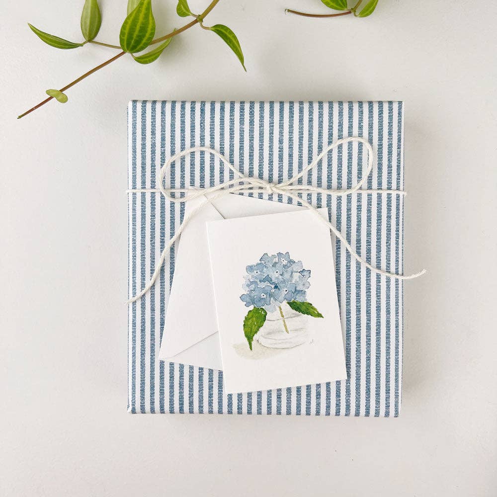 Hydrangea Mini Notecard – Petite Watercolor Greeting Card by Emily Lex