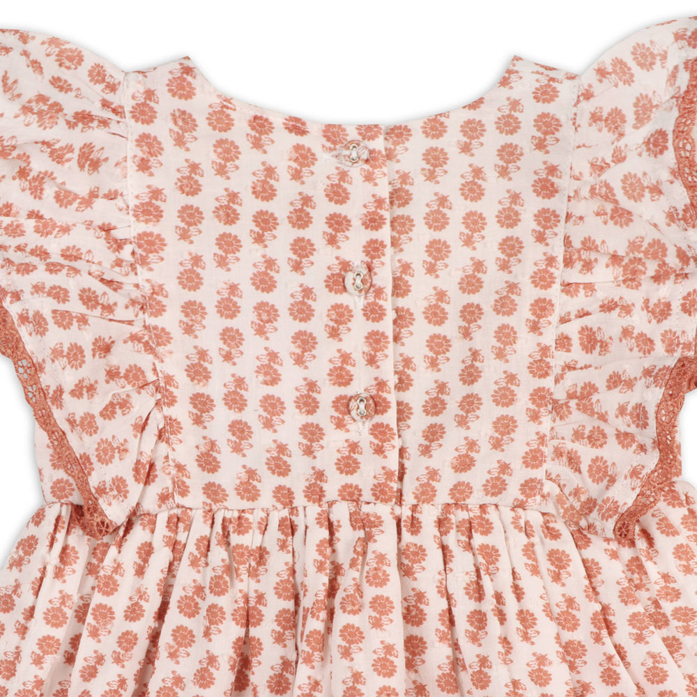 
                      
                        Organic Heather Dobby Floral Baby Dress & Bloomer Set – Lace Trim
                      
                    