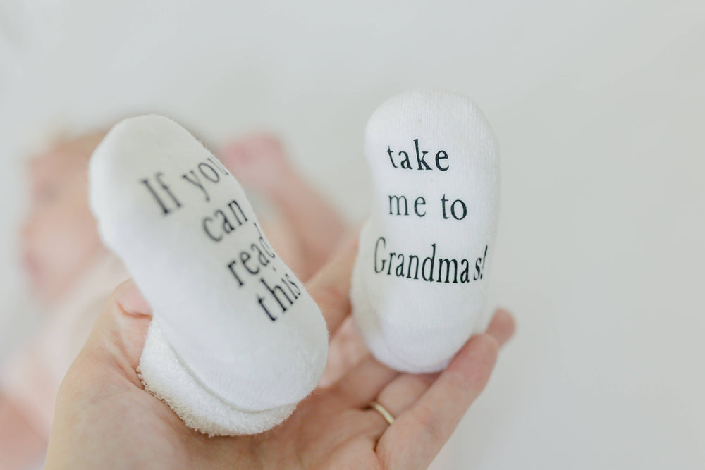 If You Can Read This Take Me to Grandma’s Baby Socks - Cute and Cozy Baby Gift