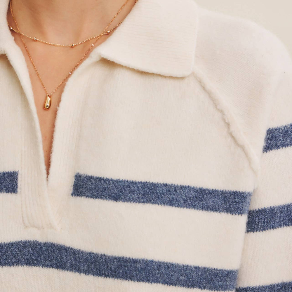 
                      
                        Cozy Classic Recycled Poly Wool Blend Stripe Sweater – Elevated, Sustainable Warmth
                      
                    