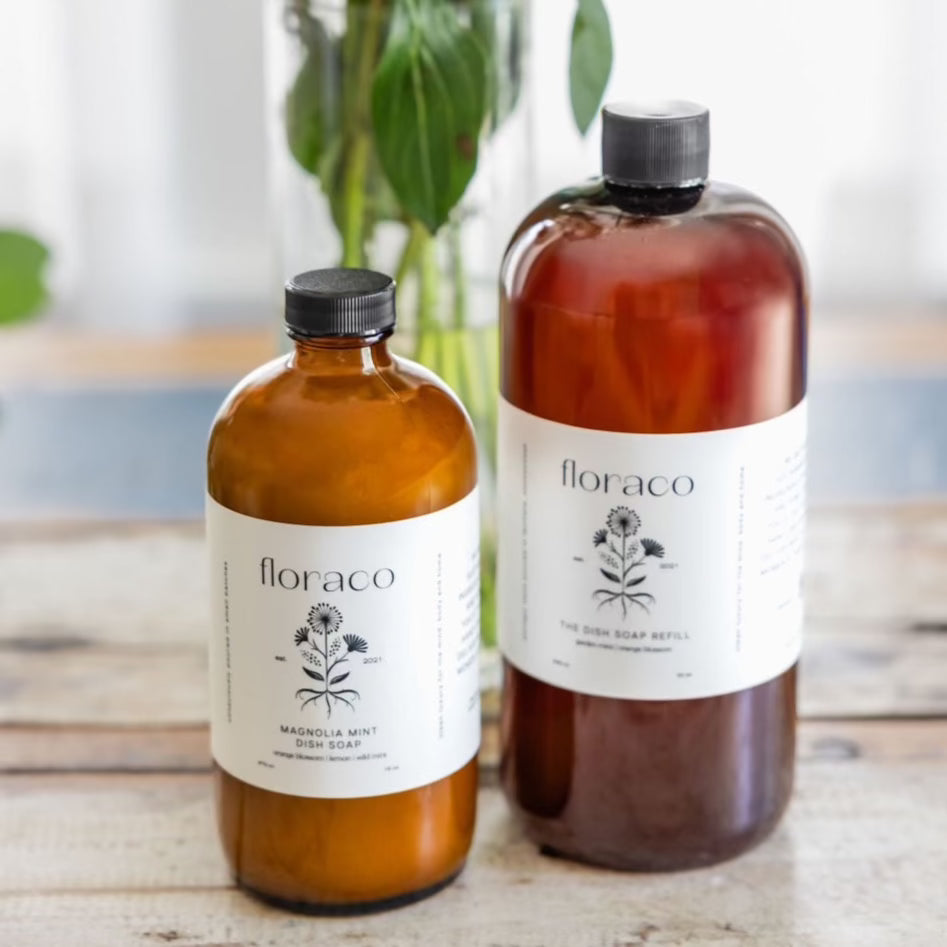 Magnolia Mint Dish Soap Refill: Wild Mint, Orange Blossom, Eucalyptus, Lemon, Mint + Tomato Leaf Scented