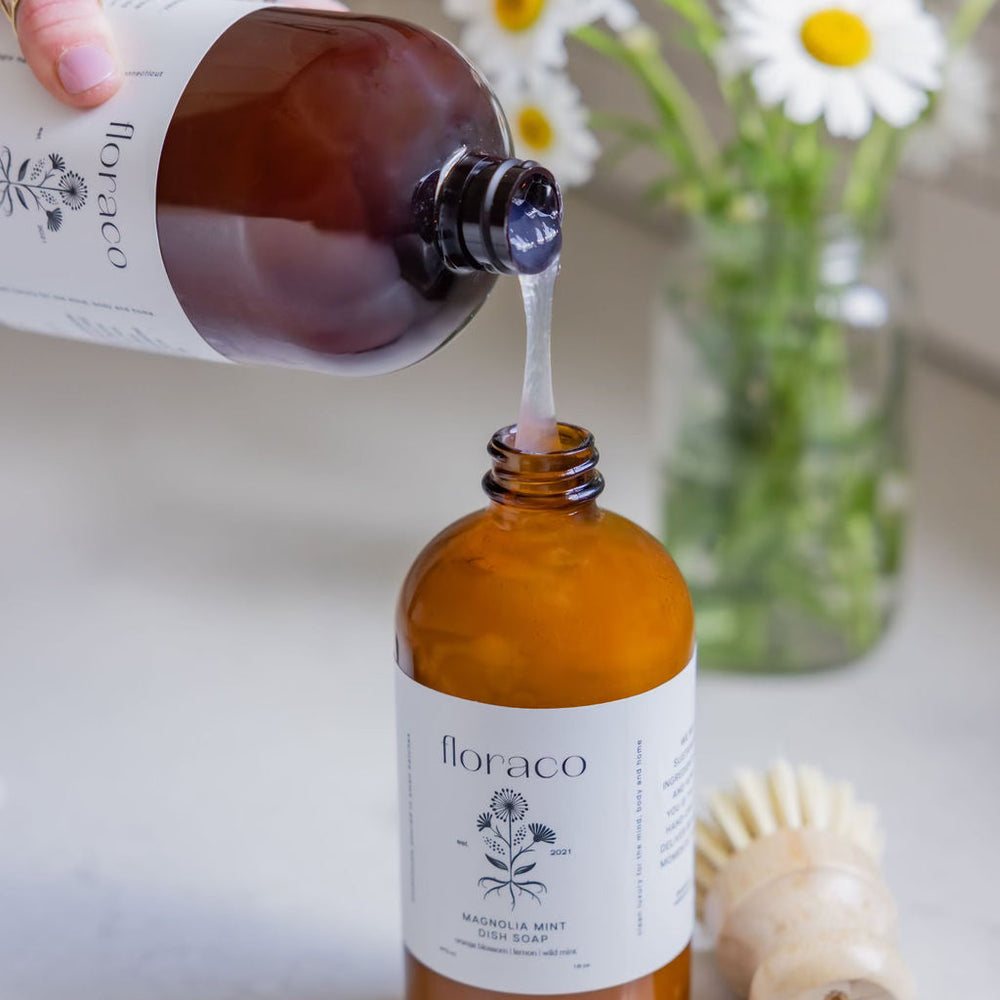Magnolia Mint Dish Soap Refill: Wild Mint, Orange Blossom, Eucalyptus, Lemon, Mint + Tomato Leaf Scented