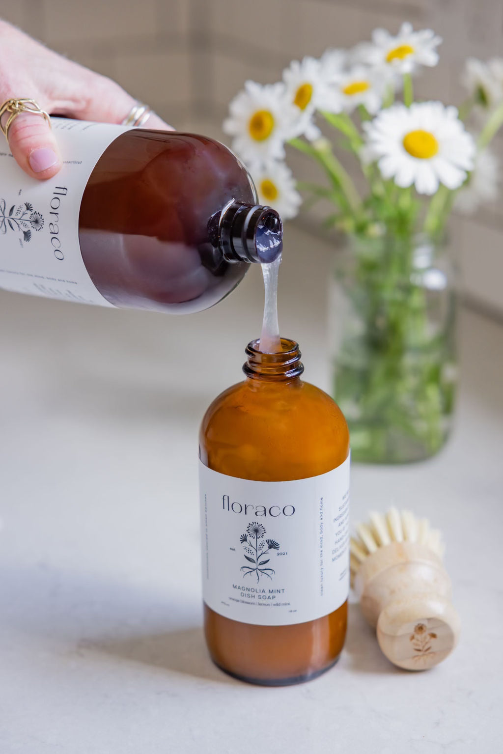 Magnolia Mint Dish Soap Refill: Wild Mint, Orange Blossom, Eucalyptus, Lemon, Mint + Tomato Leaf Scented
