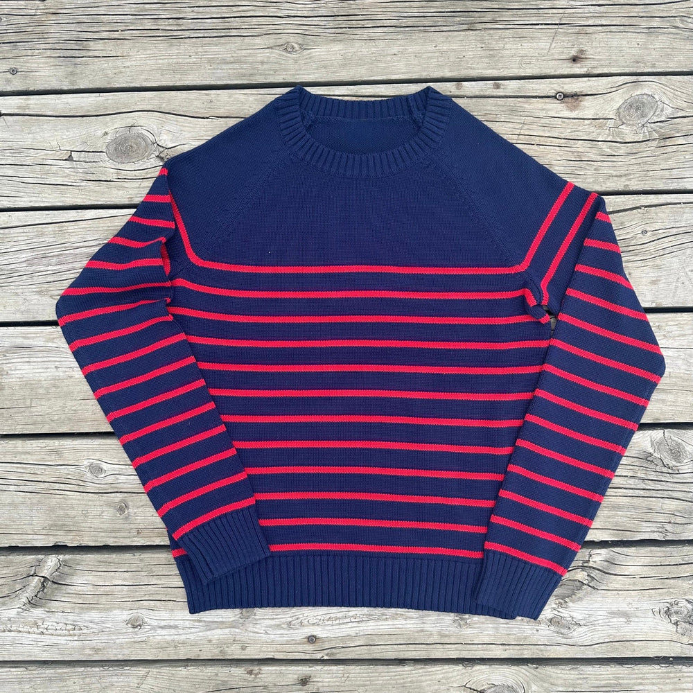 Classic Navy & Red Striped Sweater – Nautical Heritage by Women-Owned Brand