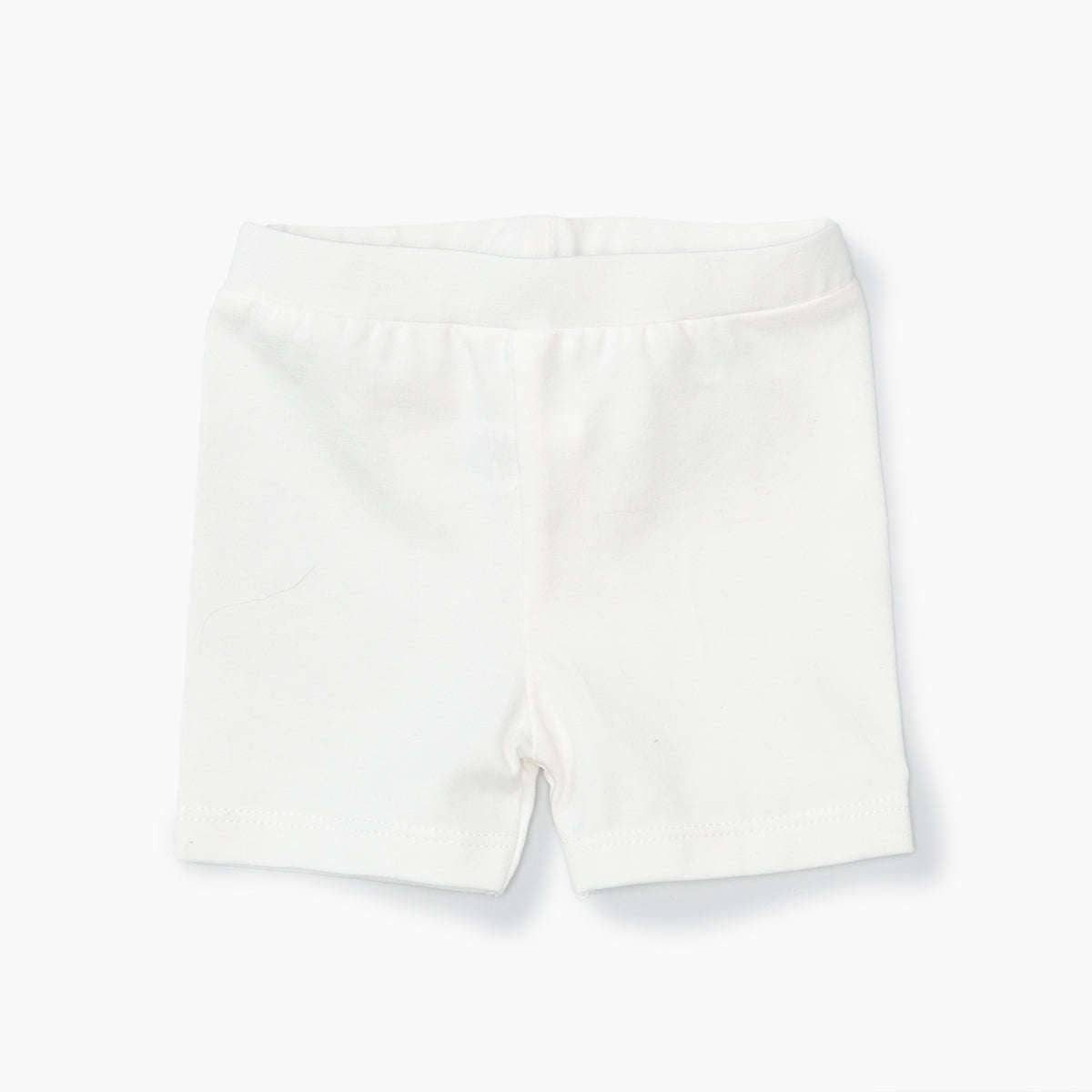 Girls Organic Cotton White Bicycle Shorts – Everyday Stretch Play Shorts