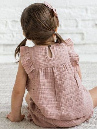 2T - Yara Muslin Ruffle Tank - Dusty Mauve | 100% Organic Cotton by Colored Organics