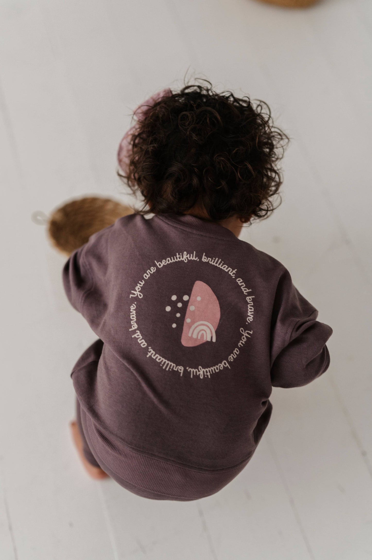 Boxy Baby & Toddler Ultra Soft Bamboo Sweatshirt - “You Are Beautiful, Brilliant, and Brave”