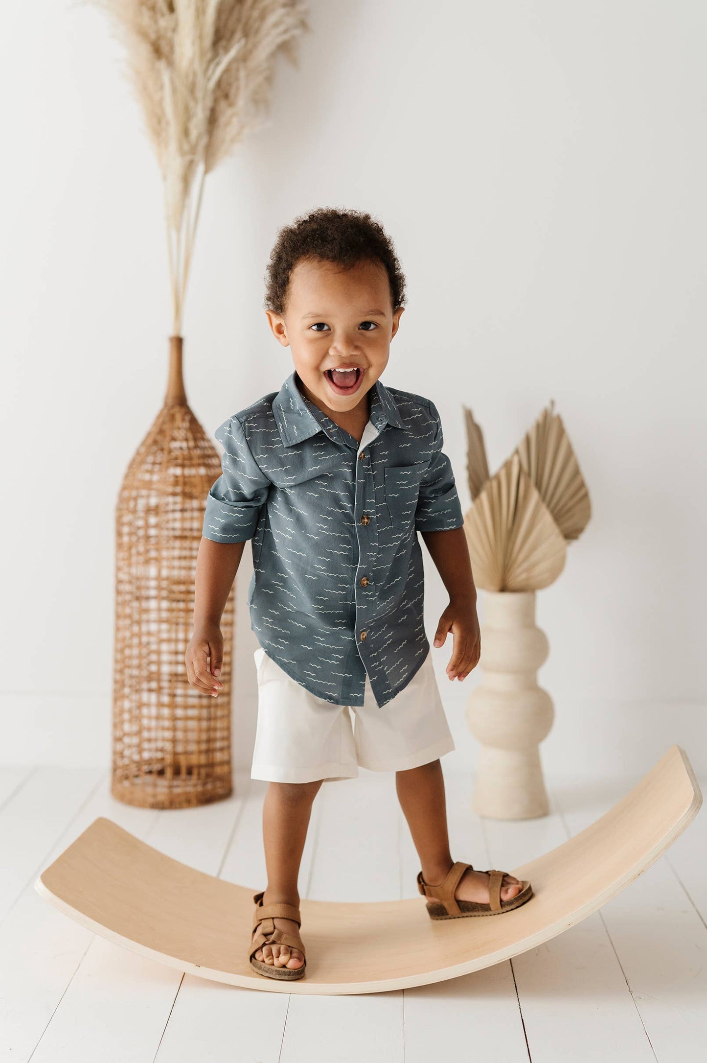 Aiden Boy's Dressy Shorts in Off-White - Grace & Haven