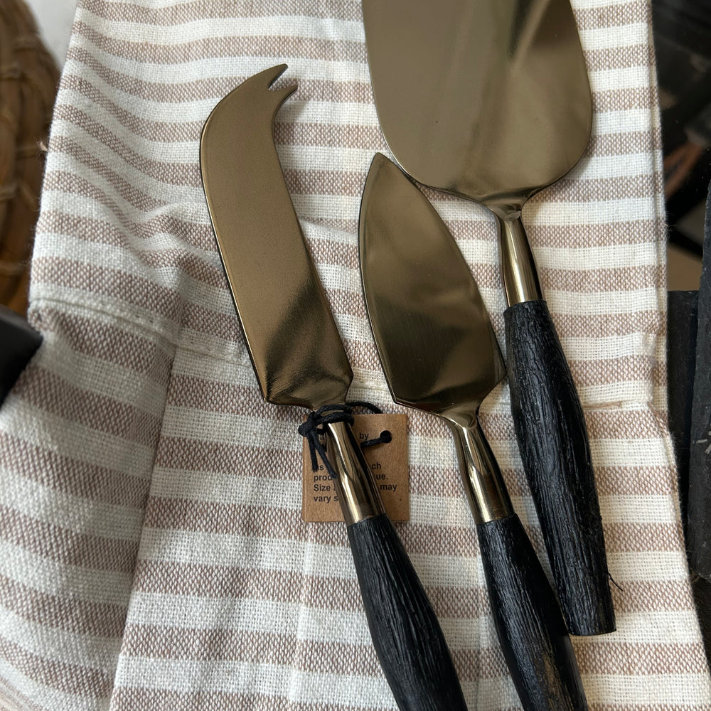 
                      
                        Gold & Black Cheese Knives
                      
                    