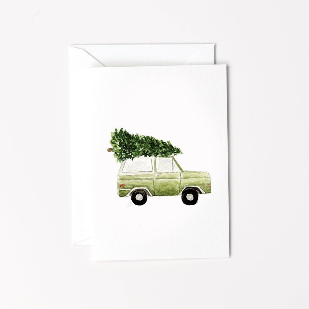 Christmas Tree Truck Mini Notecard by Emily Lex