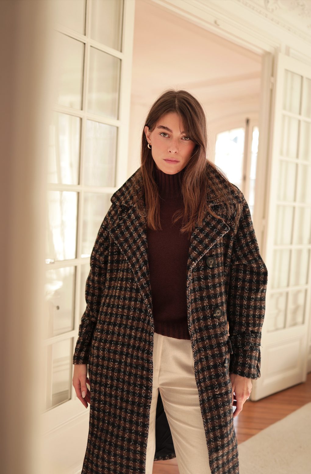 Plaid wool coat by Laura Laval Paris