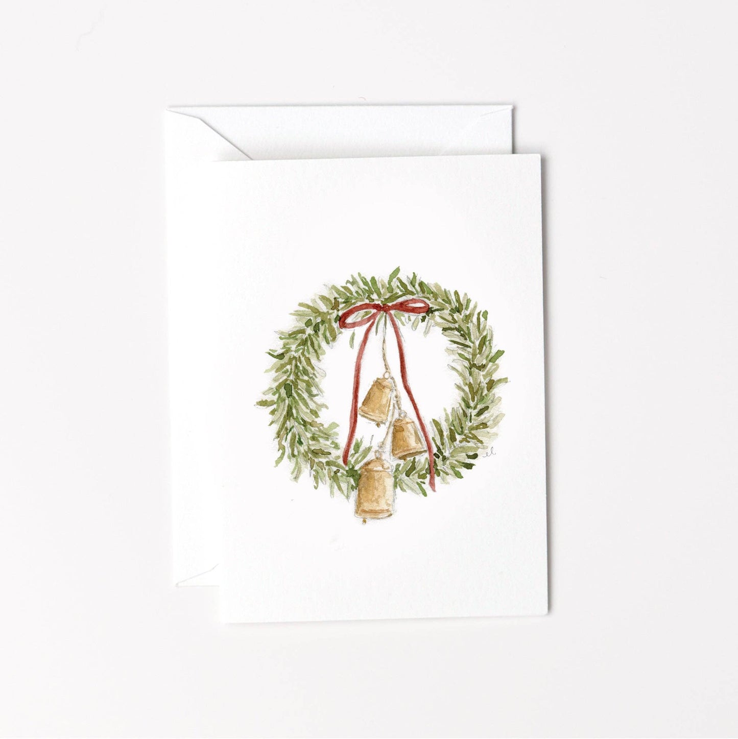 Bell wreath mini notecard