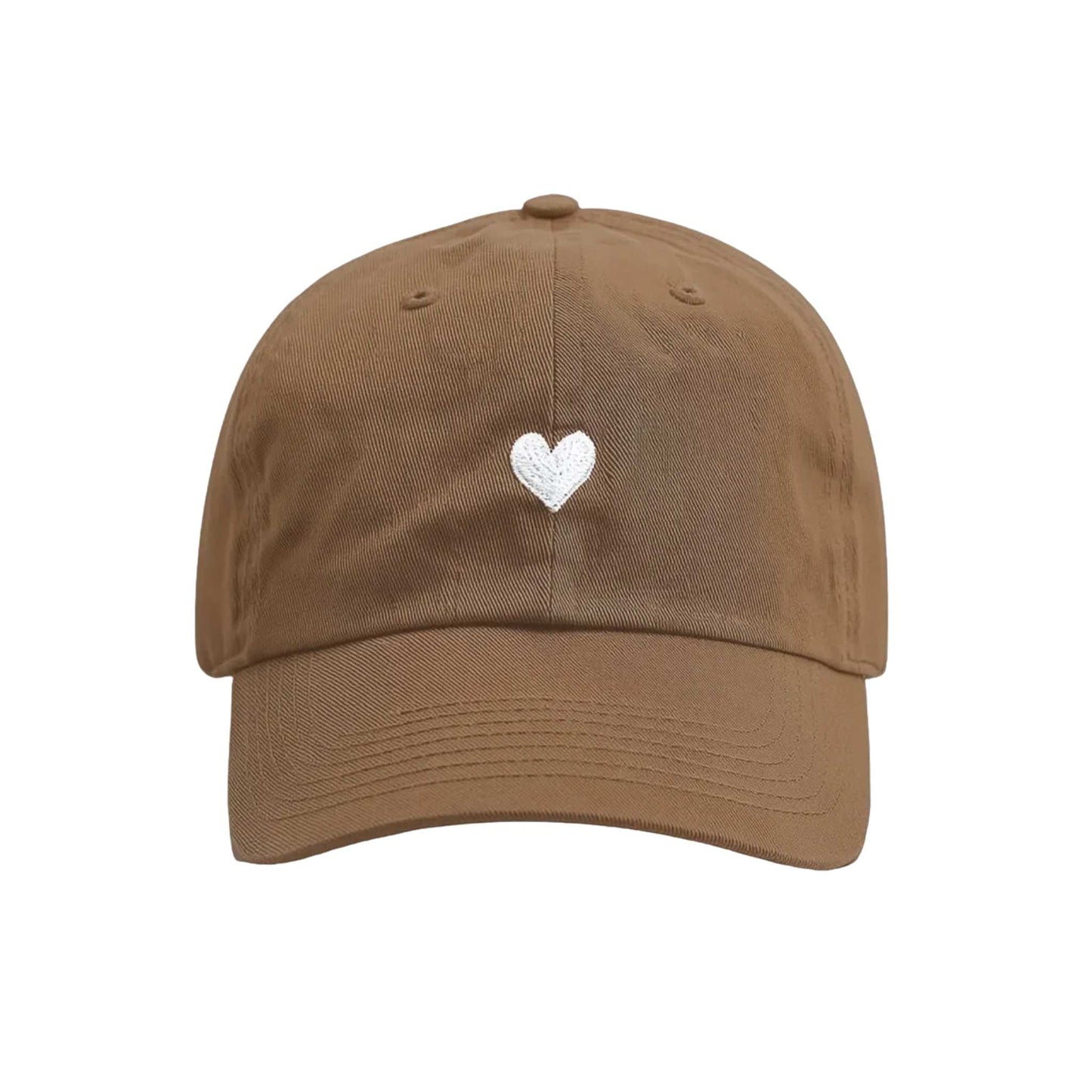 Embroidered Heart Detail on Mocha Lover Her But Leave Her Wild Baseball Hat by Atticus Poetry