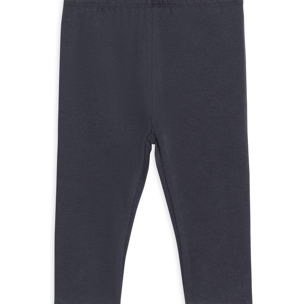 Organic Baby and Kids Jay Leggings in Navy, soft and stretchy with elastic waist."