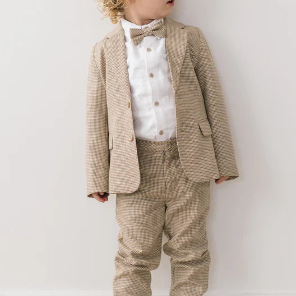 
                      
                        Harrison Button Front Shirt by Noralee in crisp white for boys
                      
                    