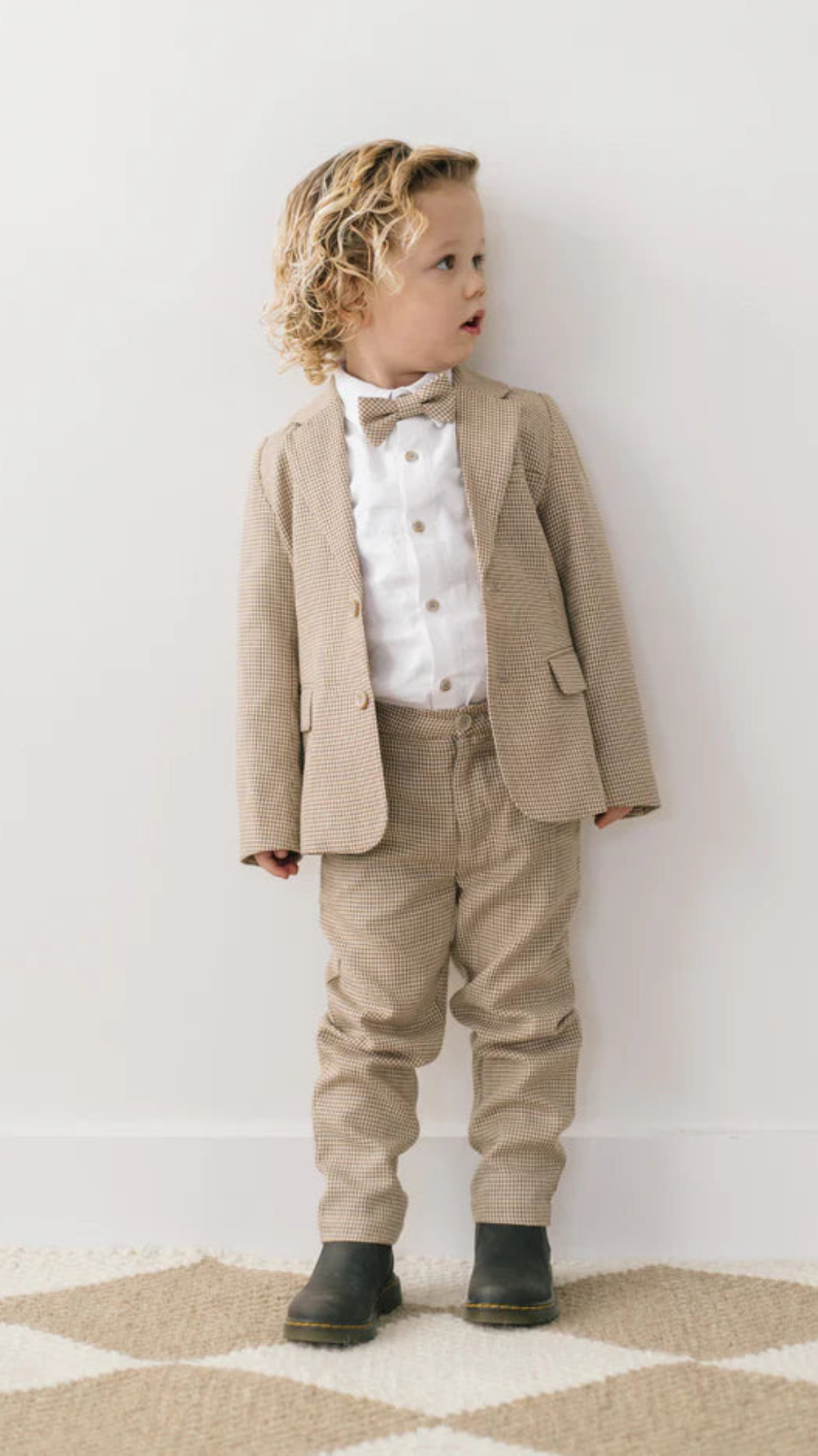 Harrison Button Front Shirt by Noralee in crisp white for boys