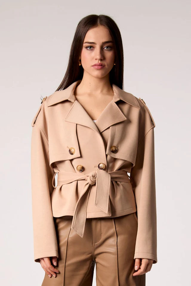 Charli Cropped Scuba Trench