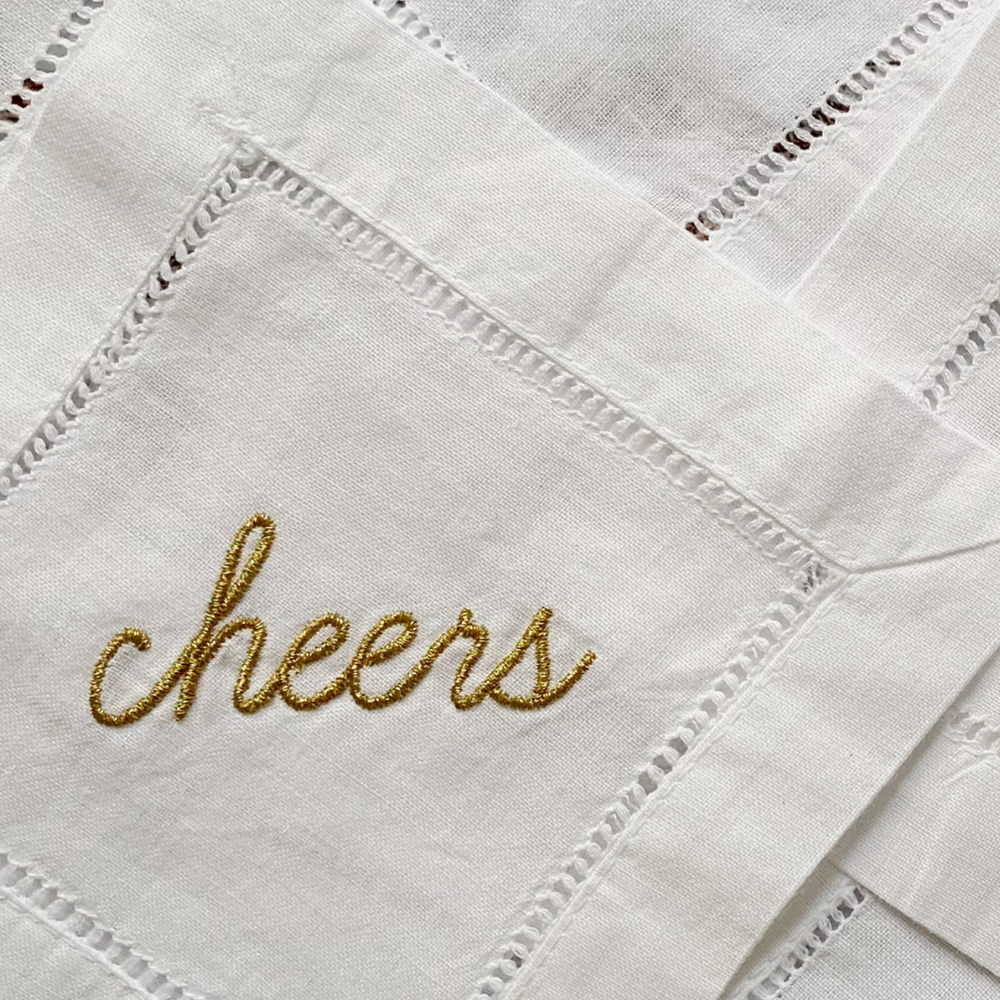 Cocktail Napkins Coasters. Crafted from a premium linen-cotton blend, these 6-inch hemstitch napkins are not only stylish but also environmentally friendly. 